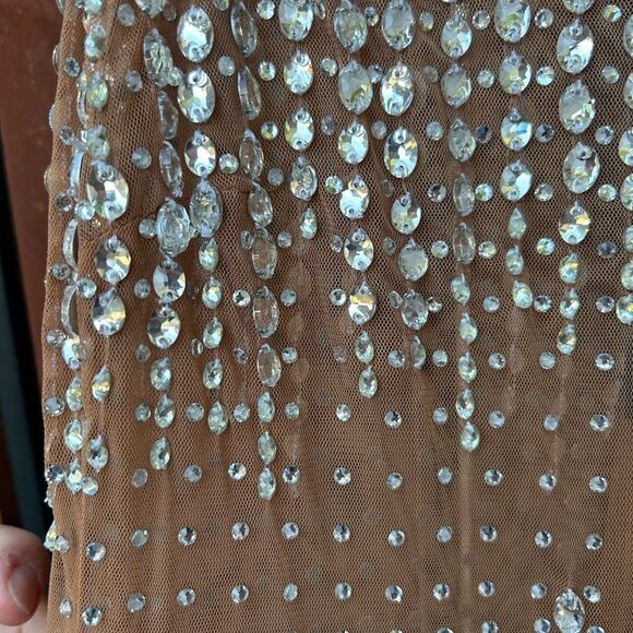 Retrofete Jovie Crystal Dress Size Small NWT Nude/Silver - Picture 7 of 12